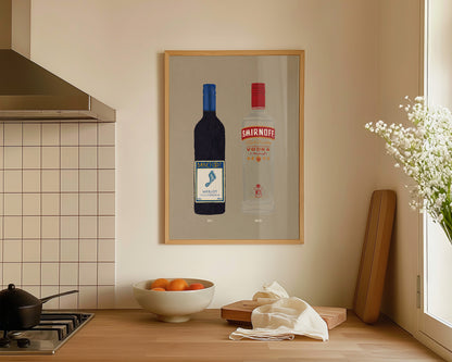 Barefoot Merlot & Smirnoff Vodka Print