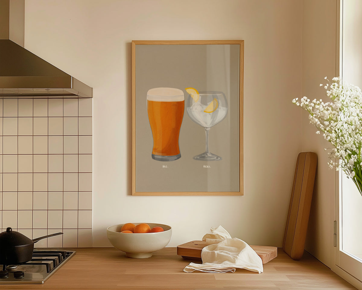 Beer & G&T Couples Drink Print