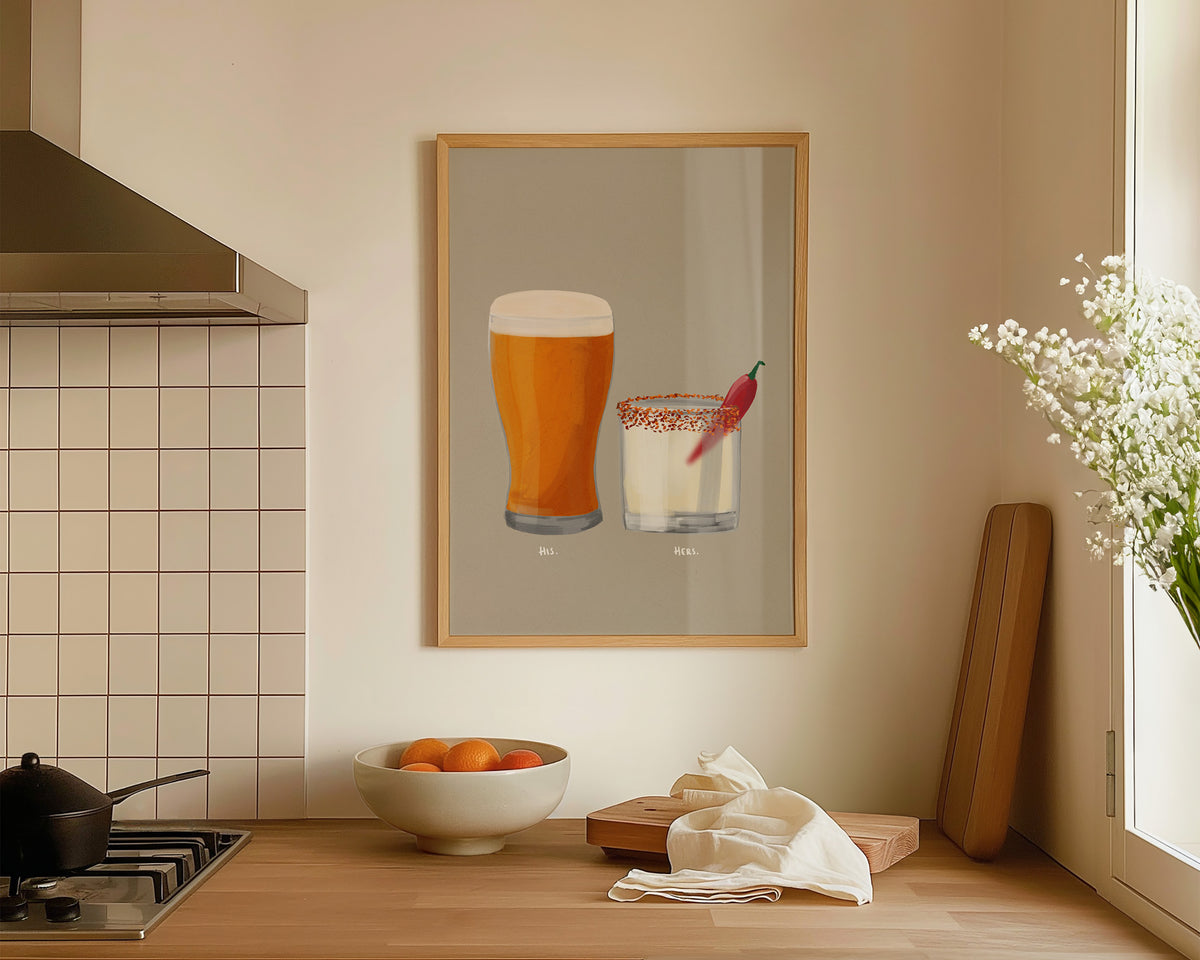 Beer & Spicy Margarita Couples Drink Print