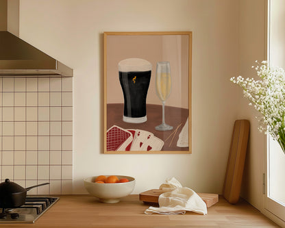 Black Stout & Champagne Date Night Print