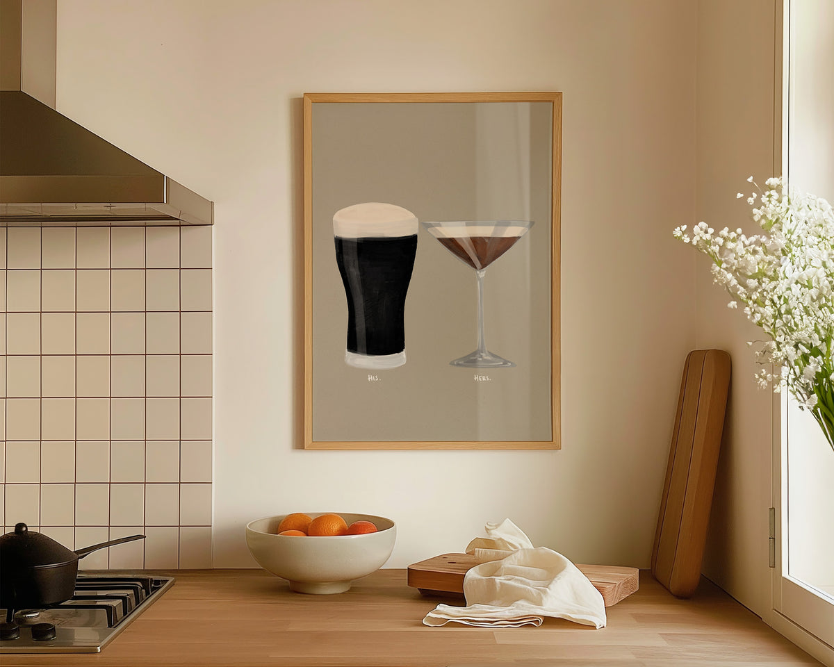 Black Stout & Espresso Martini Couples Drink Print