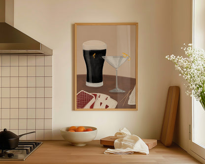 Black Stout & Martini Date Night Print
