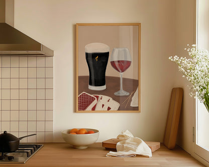 Black Stout & Red Wine Date Night Print