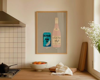 BrewDog & Chicken Wine Print