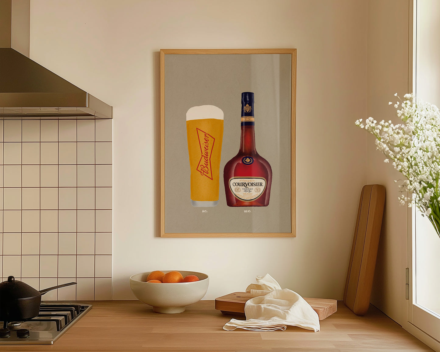 Budweiser Pint & Courvoisier Print