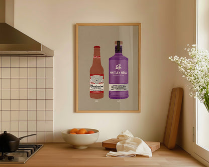 Budweiser & Rhubarb Ginger Gin Print