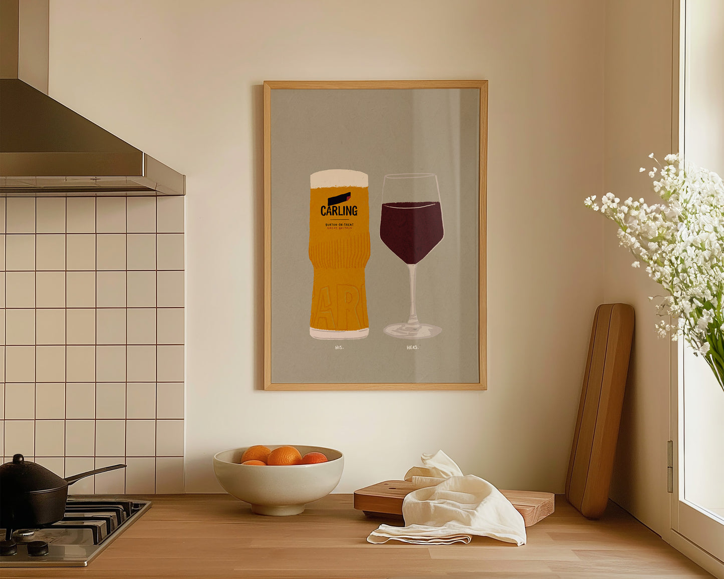 Carling & Red Wine Print