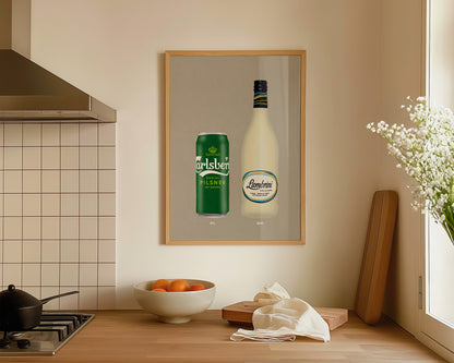 Carlsberg Can & Lambrini Print