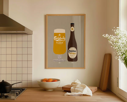 Carlsberg & Aspall Bottle Print