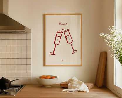 Red Cheers Print