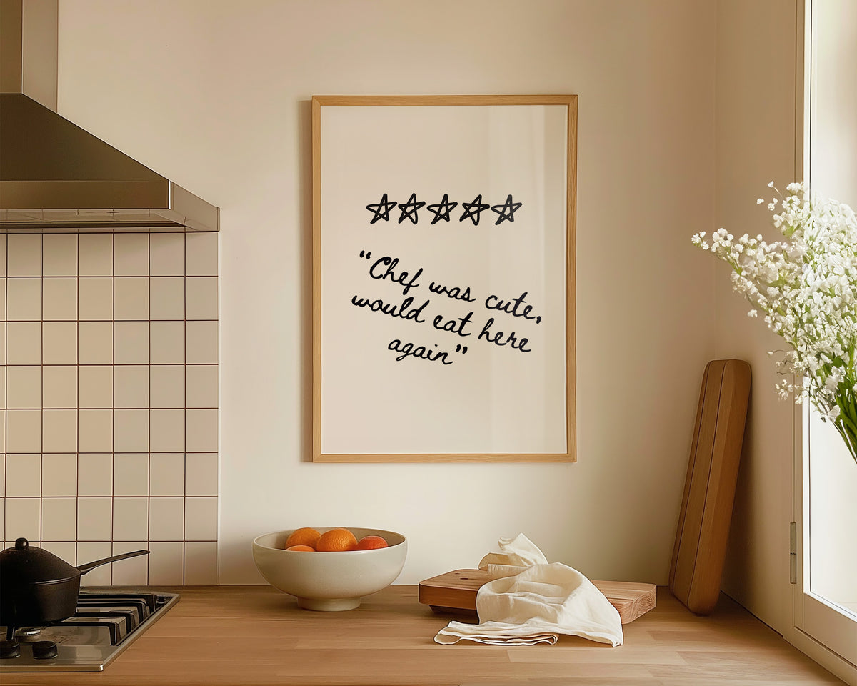 Chef Was Cute Wall Art Print