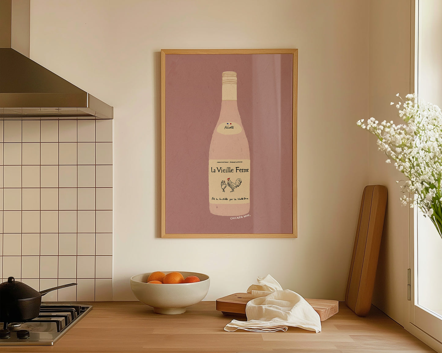Chicken Wine Print