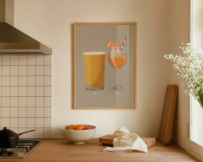 Cider & Aperol Spritz Couples Drink Print