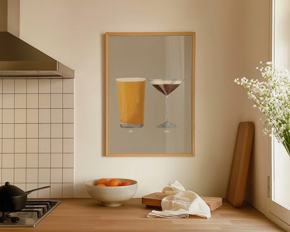 Cider & Espresso Martini Couples Drink Print