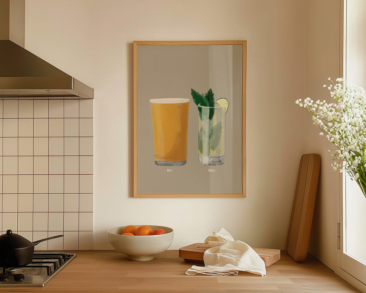 Cider & Mojito Couples Drink Print