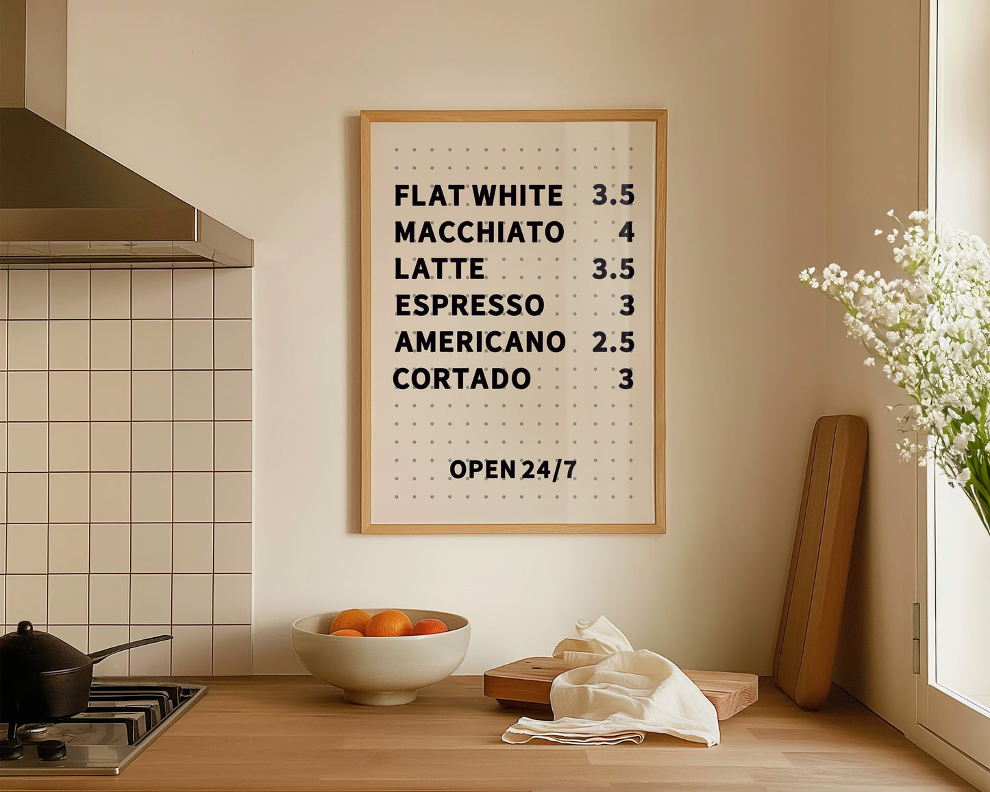 Coffee Menu Board Print