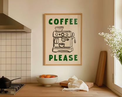 Coffee Please Print In Green