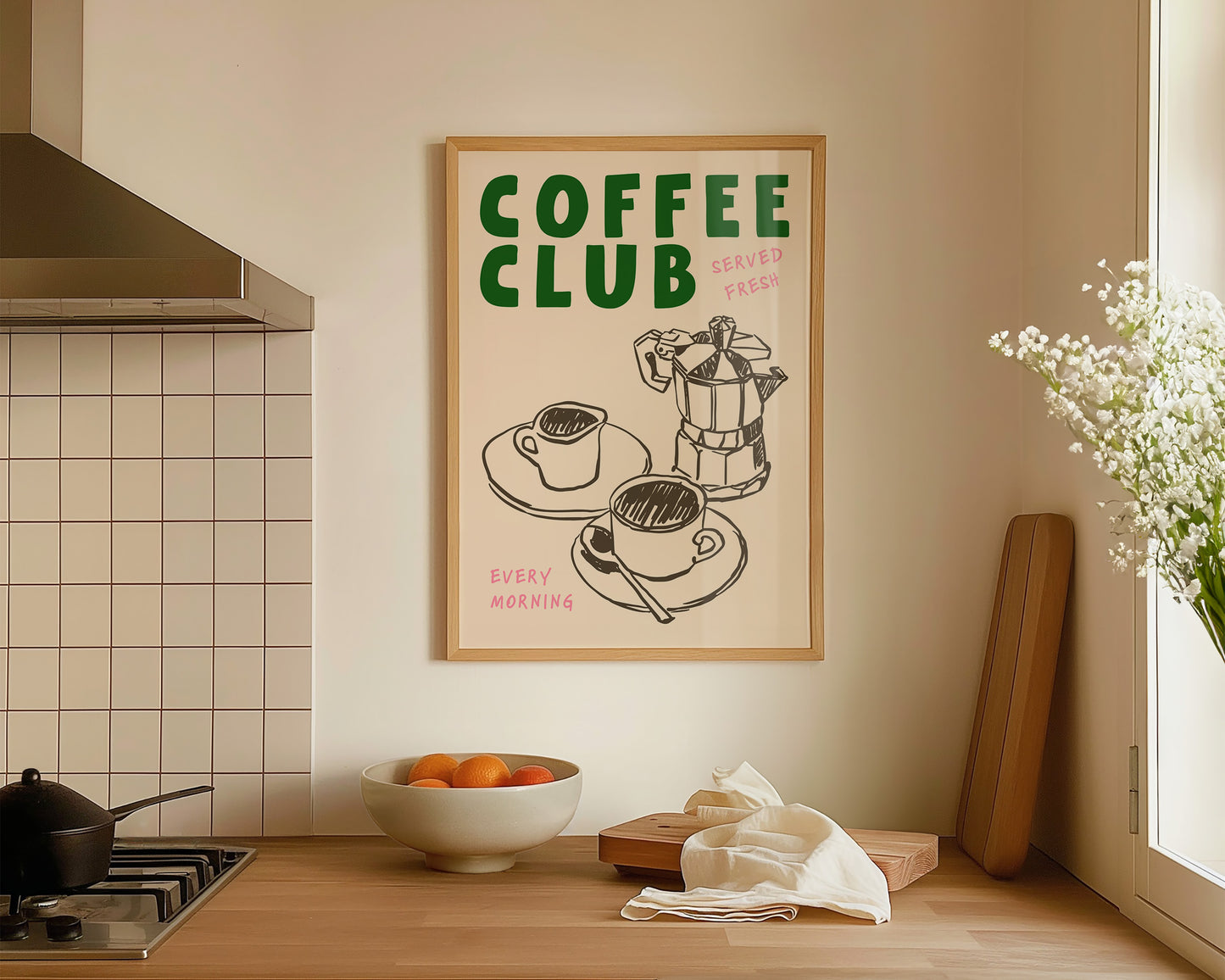Coffee Club Green Print