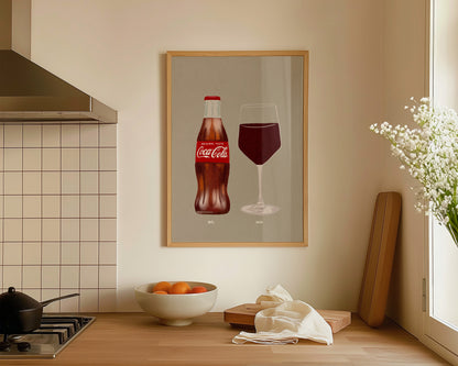 Coke Bottle & Red Wine Print