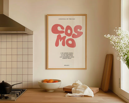 Cosmopolitan Recipe Wall Art Print