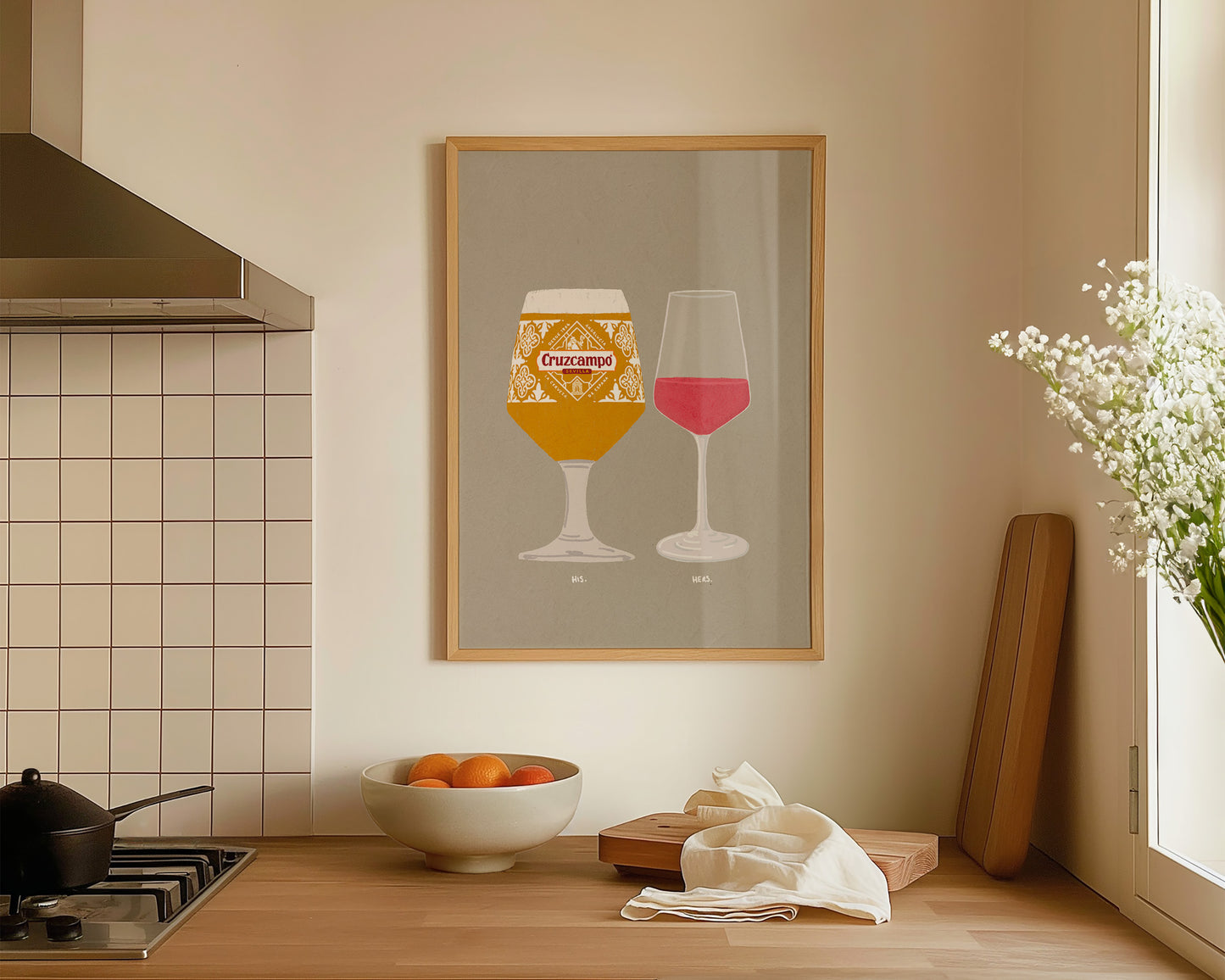 Cruzcampo & Rose Print