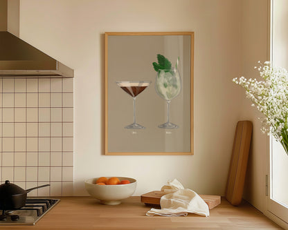 Espresso Martini & Hugo Spritz Couples Drink Print