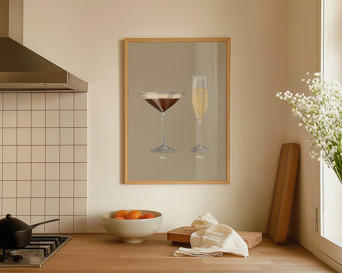 Espresso Martini & Prosecco Couples Drink Print