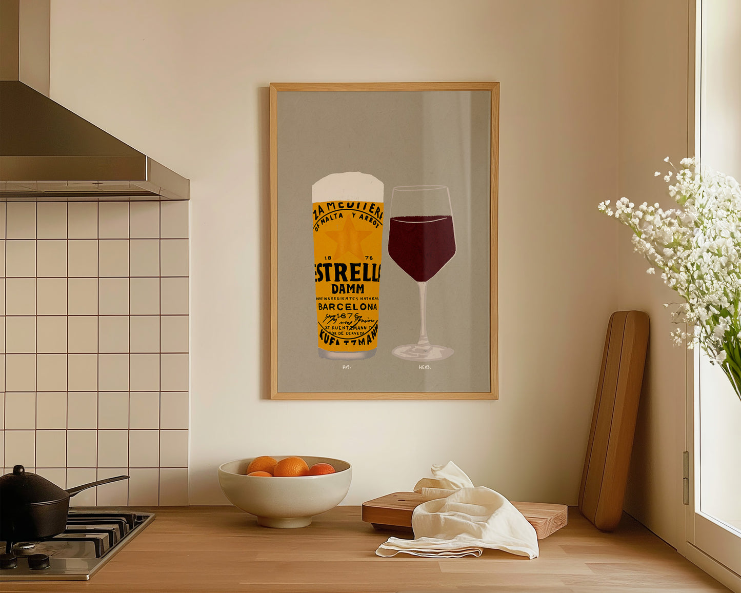 Estrella & Red Wine Print