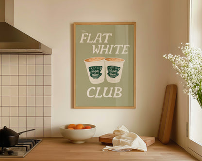 Flat White Club Green Print