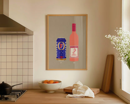 Fosters Can & Pink Moscato Print