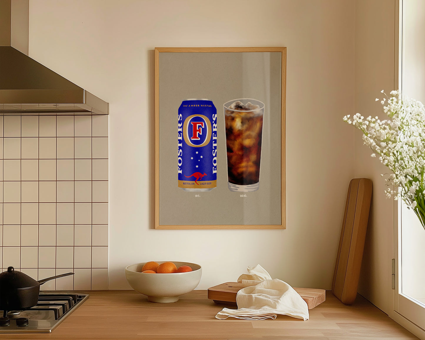 Fosters Can & JD Coke Print
