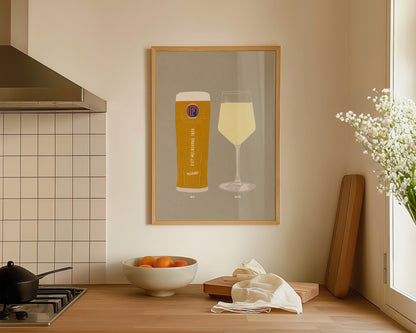 Fosters & White Wine Print