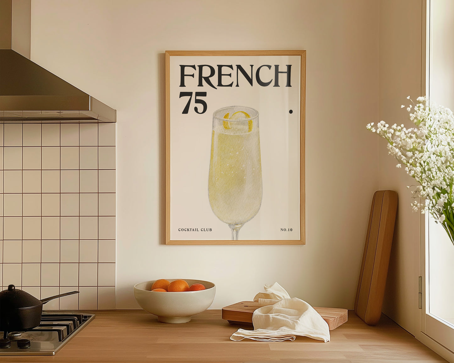 French 75 Cocktail Print