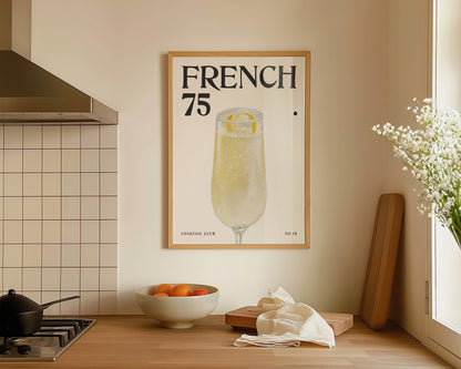 French 75 Cocktail Print