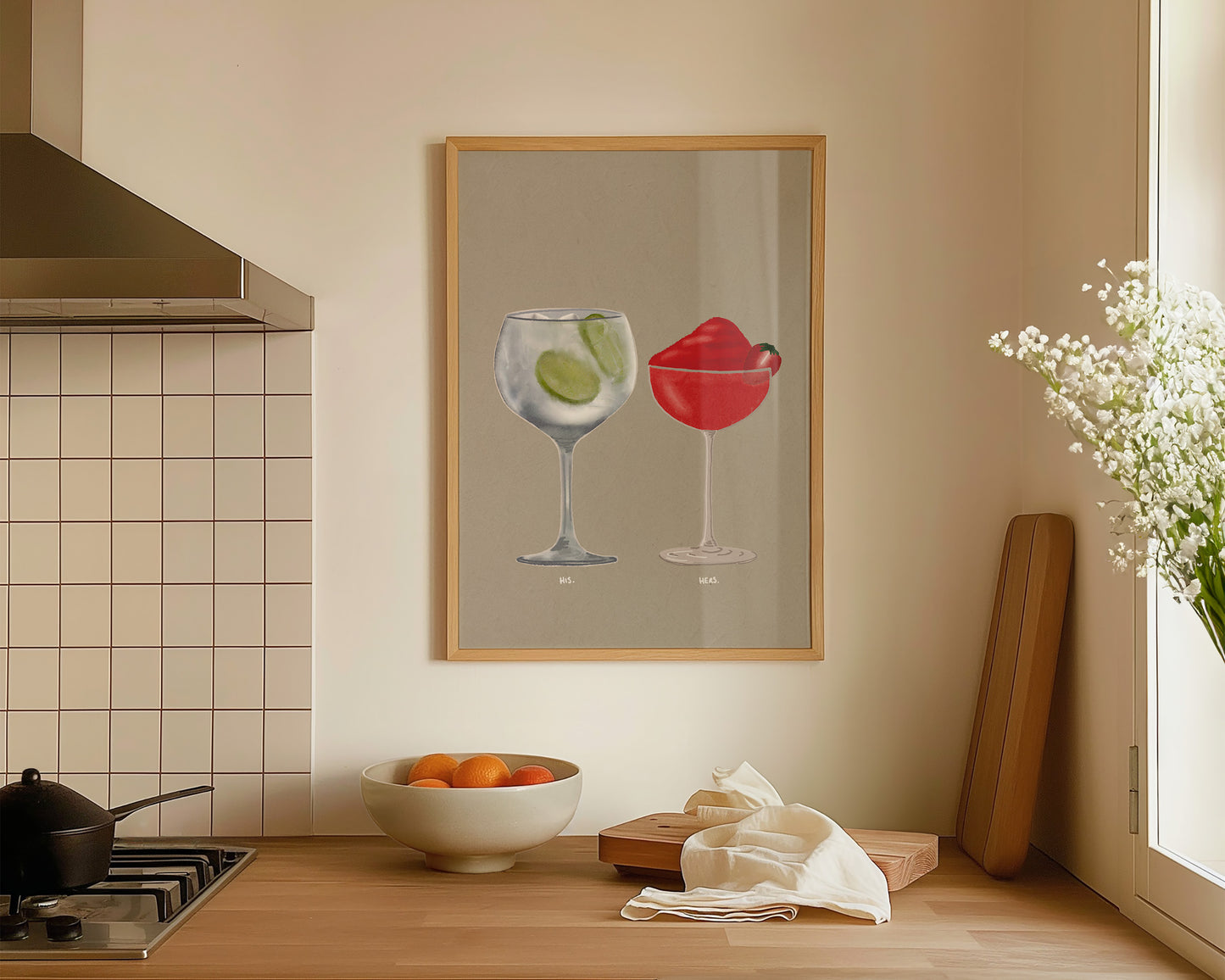Gin & Tonic & Frozen Strawberry Daiquiri Print
