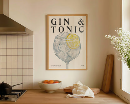 Gin & Tonic Cocktail Print
