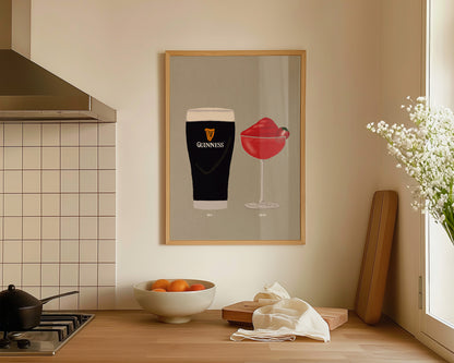 Guinness & Frozen Strawberry Daiquiri Print