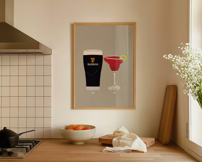 Guinness & Strawberry Margarita Print