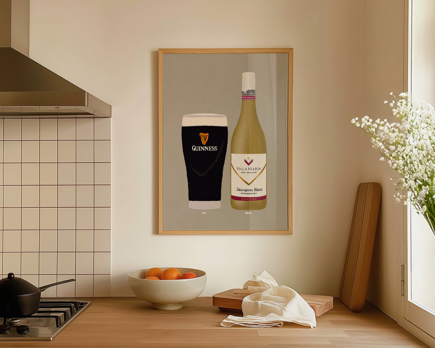 Guinness & Villa Maria Sauvignon Print