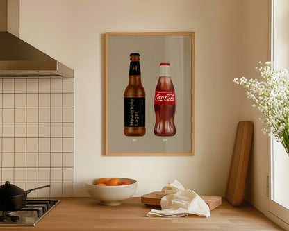 Hawkstone Lager & Coke Bottle Print