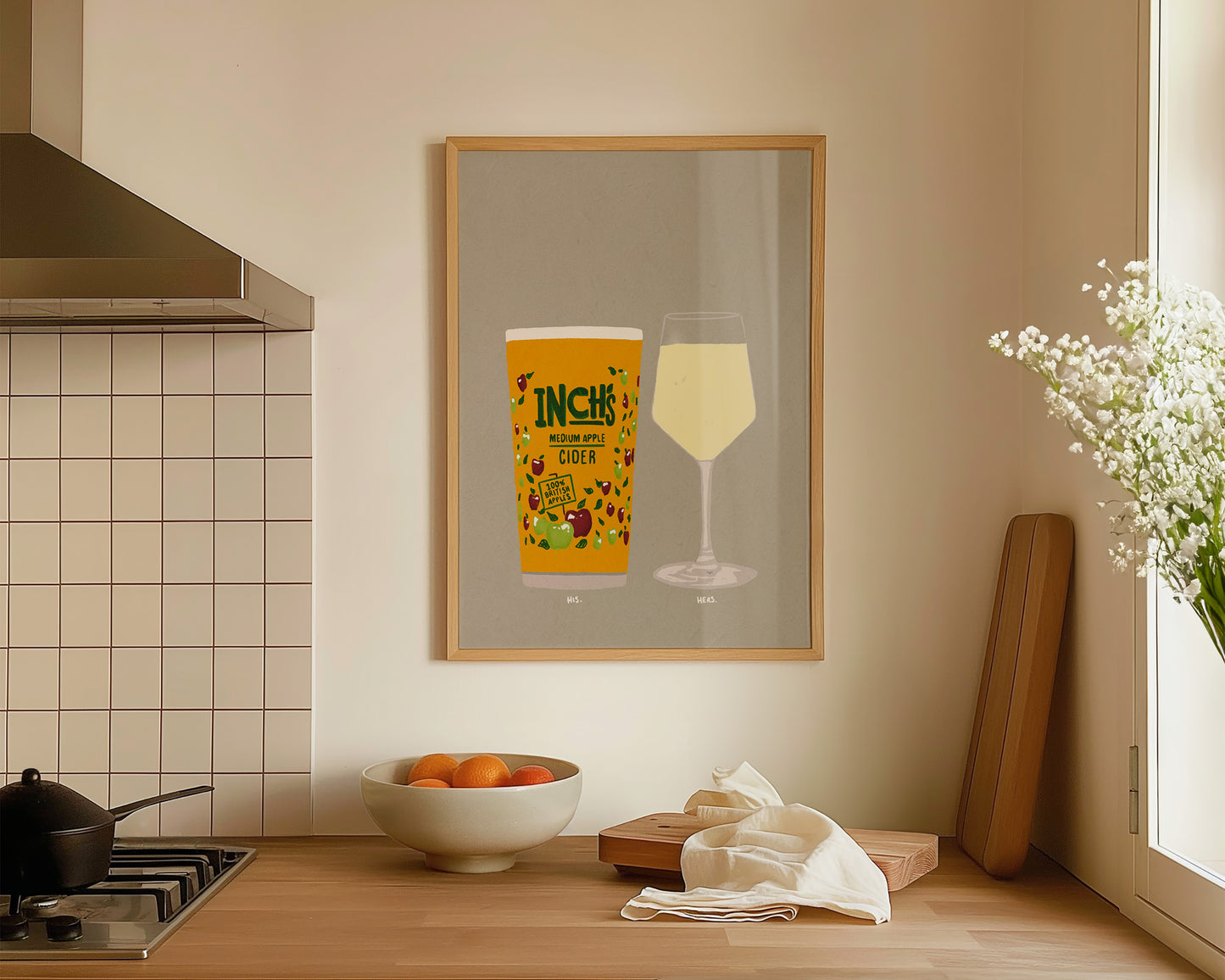 Inch's & White Wine Print