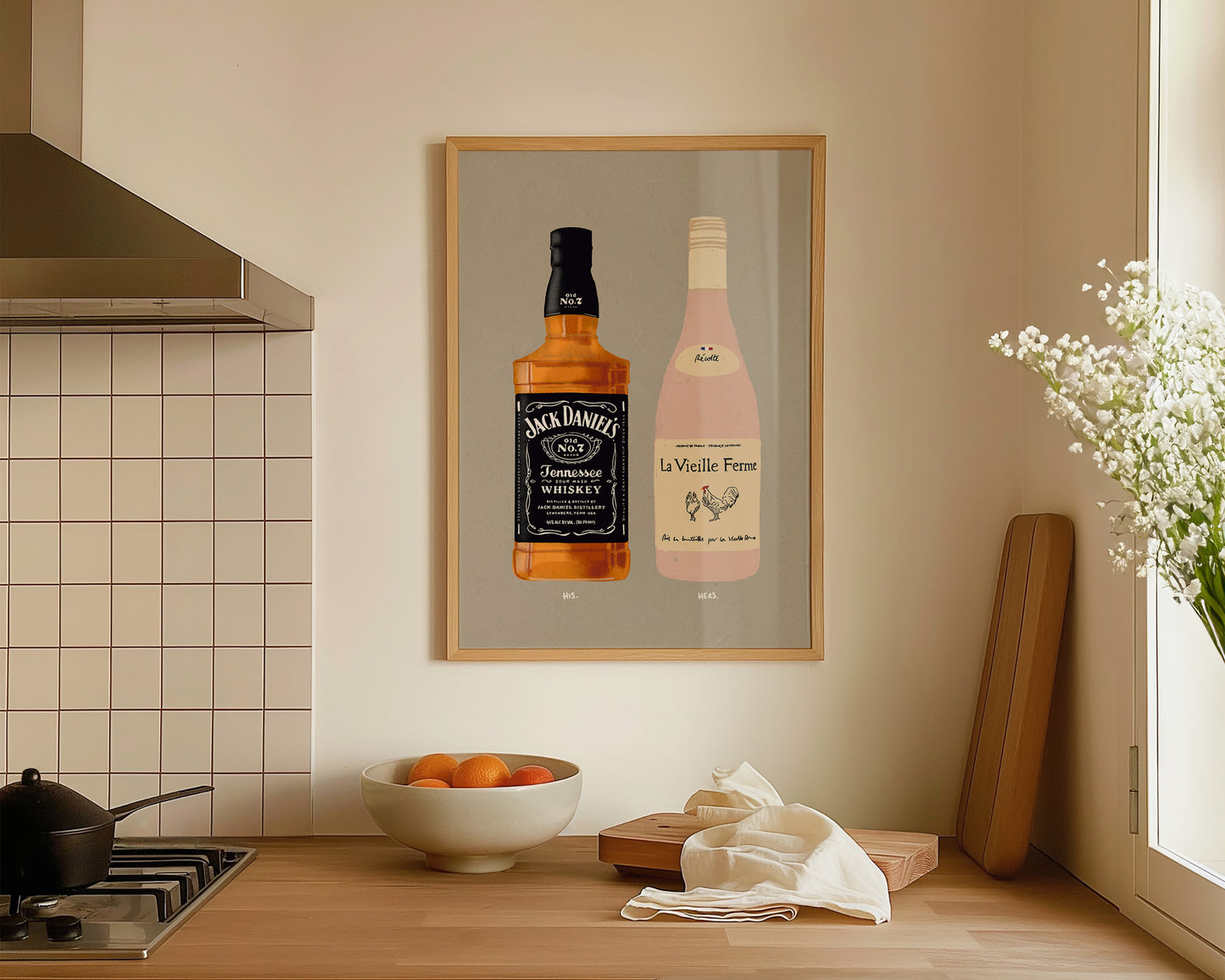 Jack Daniel's & Chicken Wine Print