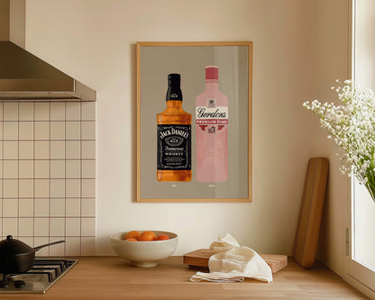 Jack Daniel's & Gordon's Pink Gin Print