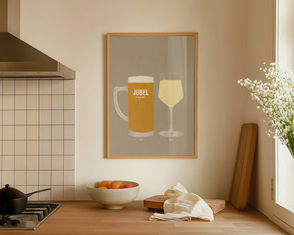 Jubel & White Wine Print