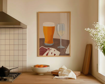 Lager & White Wine Date Night Print