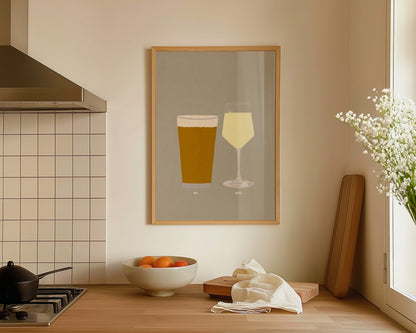 Lager & White Wine Print