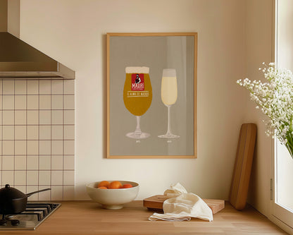 Madri & Prosecco Glass Print