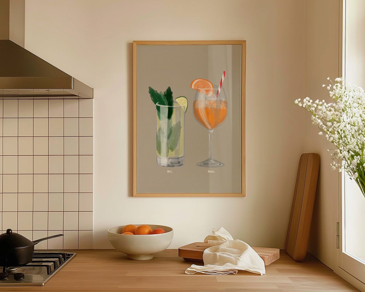 Mojito & Aperol Spritz Couples Drink Print