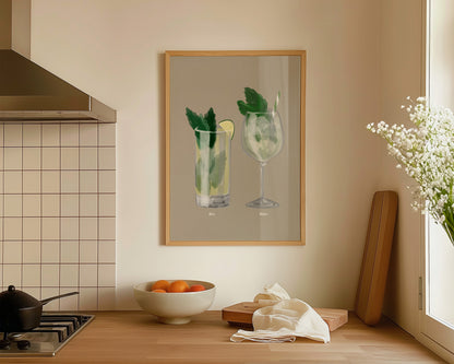 Mojito & Hugo Spritz Couples Drink Print