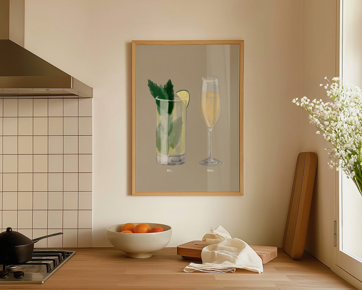 Mojito & Prosecco Couples Drink Print